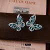 Silver Needle Zircon Butterfly Stud Earrings - Korean Fashion, Internet Celebrity Style, Light Luxury Women's Ear Accessories