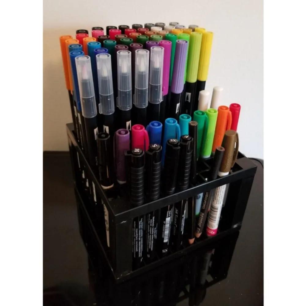 Plastic Pen Holder, Detachable 96 Hole Paint Brush Holder, Portable Pen Holder, Paint Brush Storage Box, Stationery