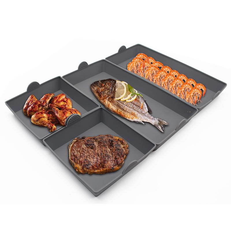 

Silicone Rectangular Baking Pan Set - High Temp Resistant, Food Grade, Four-Piece Grill Tray Square 14.5cm x 4.8cm чорний