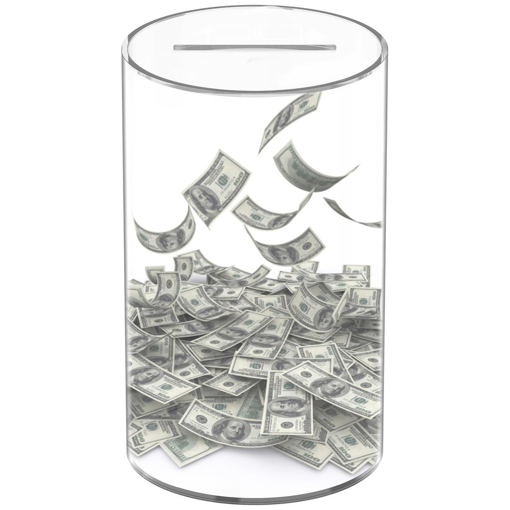 1Pc Acrylic Clear Piggy Bank Large Capacity Money Saving Box Sturdy Money Saving Bank Savings Jar for Adults Children Home Decor