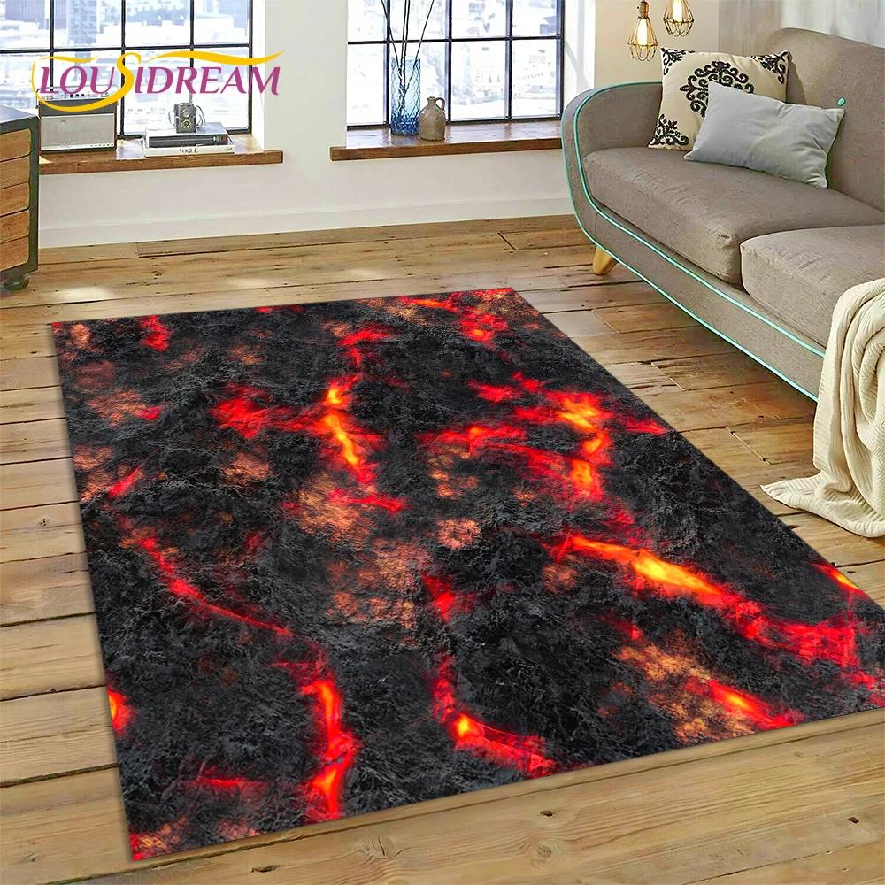 

Вулкан 3D Lava Magma Килимок для вітальні, спальні, домашній декор, підлоговий килимок, нековзка прикраса для дивана, кухонний килимок, подарунок 80*120cm