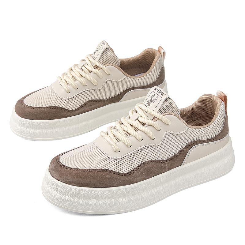 

Летние новые дышащие мужские модные уличные кроссовки для скейтбординга, удобные нескользящие повседневные кроссовки на шнуровке для активного отдыха 44 коричневый