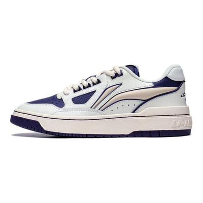 Li Ning Rookie 2 Chaussures de Skate Basses Antidérapantes Résistantes à l'Usure Homme Baskets Blanc Bleu ABCT039-2