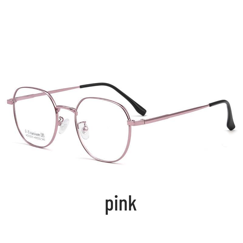Danyang KO33010K Women's Polygon Retro Eyeglass Frame - Ultralight Non-Magnetic Titanium