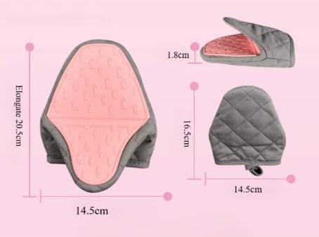 Silicone Cotton Oven Mitts, Extra Thick Heat Resistant, for Baking Roasting, Anti-Scald Hand Protection