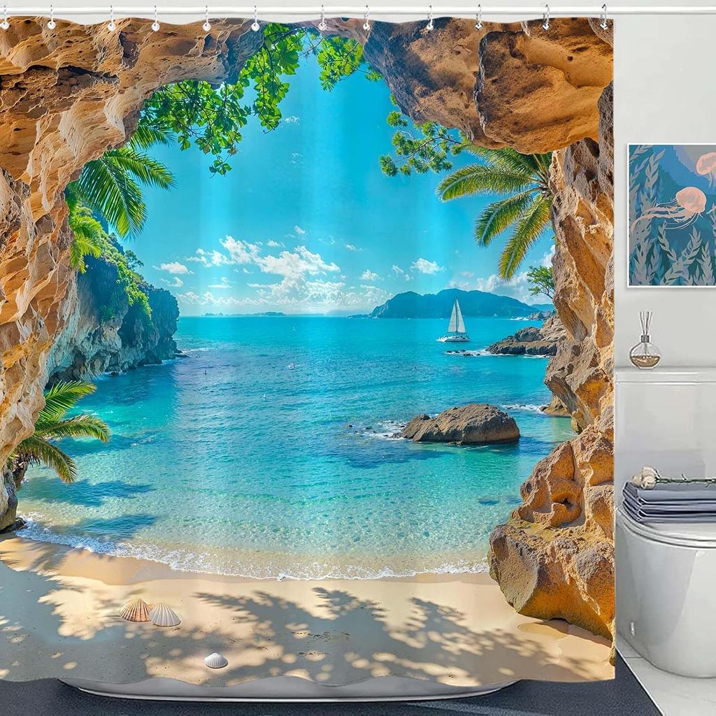 Adorable Cats Shower Curtain Set Cozy Plant Pot Design Waterproof Bathroom Shower Curtain Cute Feline Group Print Charming Home