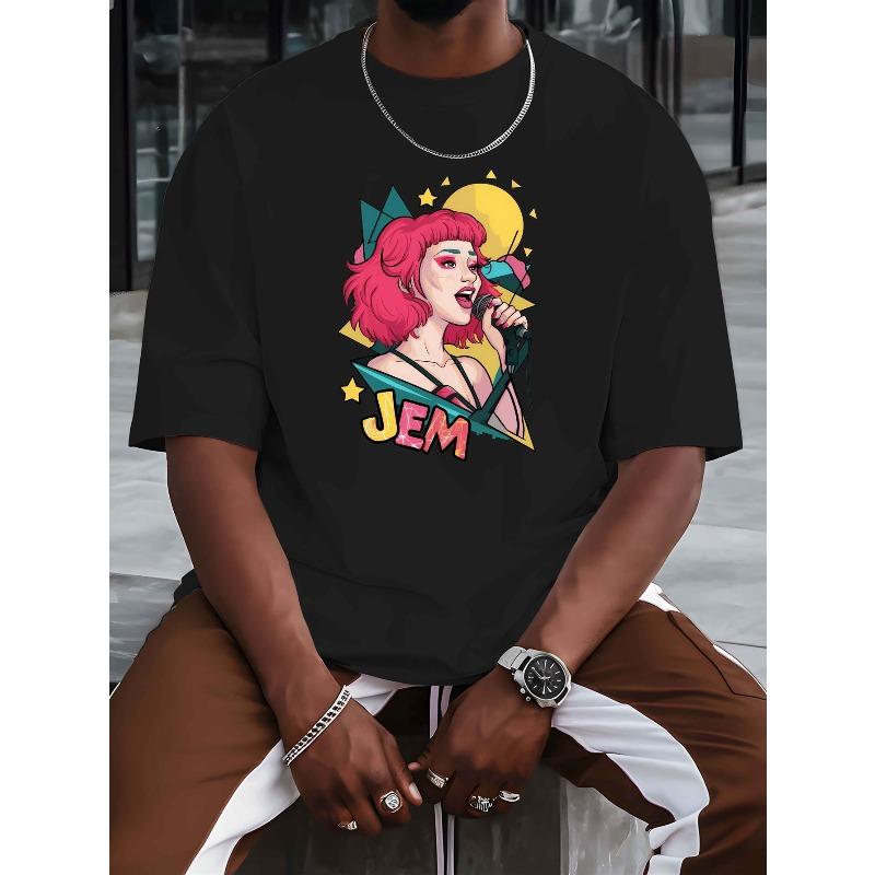 

Singing New Summer Outdoor Men s Short-sleeved T-shirt Summer Fashion Trend Top Printed Men s Shirt Spring and Summer Round Neck 4XL