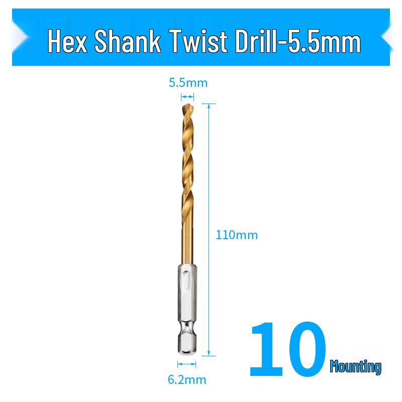 6.35mm Hex Shank Twist Drill Bit Set for Electric Screwdrivers and Pneumatic Tools