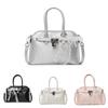 Ribbon Bow Pu Womens Office Handbag With Top Zip Closure For Daily Casual Use