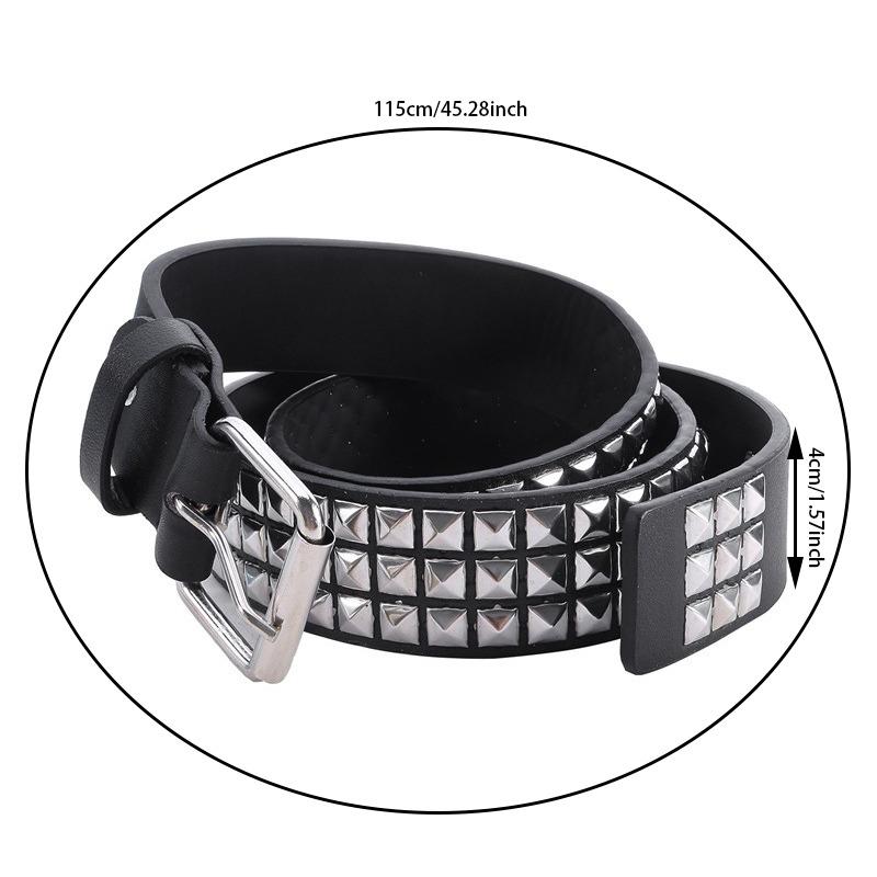new luxury square bead rivet belt metal pyramid straps men and women punk rock hardware jeans designer female waist belts