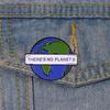 Save The Earth Environmental Sustainable There Is No Planet Climate Change Earth Enamel Pin Cute Earth Map Badge Brooch