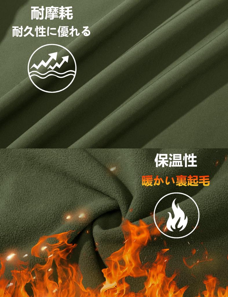 KEFITEVD Winter Windproof and Jacket with Fleece Large Sizes Mountain Parka for and Army Size XL Men's Cold-Wearing Lining, Available, Hiking,