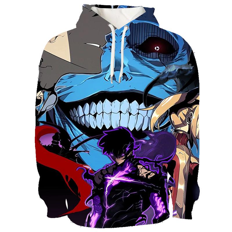 Anime Mikina Solo Leveling Pro Muže Ženy Potisk Sung Jin Woo Mikina s Kapucí Manga Ležérní Svetry Streetwear Hip Hop Svetr