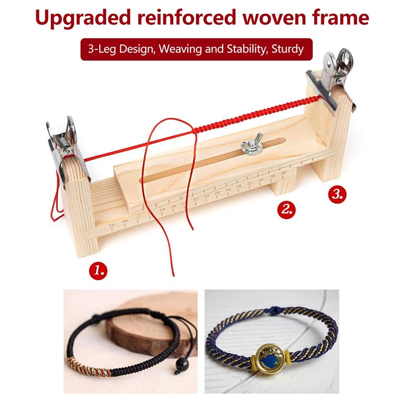 Wood Paracord Jig, Adjustable Length Paracord Jig Bracelet Maker Diy Hand Knitting Bracelets Necklaces
