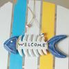 New Popular Nautical Beach Style Wood Home Wall Decoration Welcome Board Mediterranean Style Fishbone