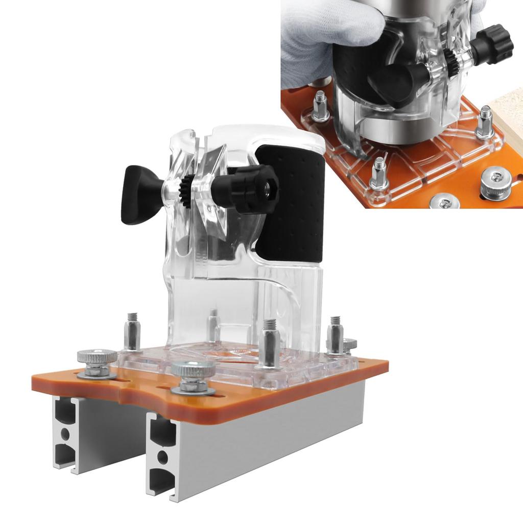 Wood Trimmer Router Base, Aluminum Alloy Router Slotting Bracket for Woodworking Trimmers, 65mm Inner Diameter Trimming Machine