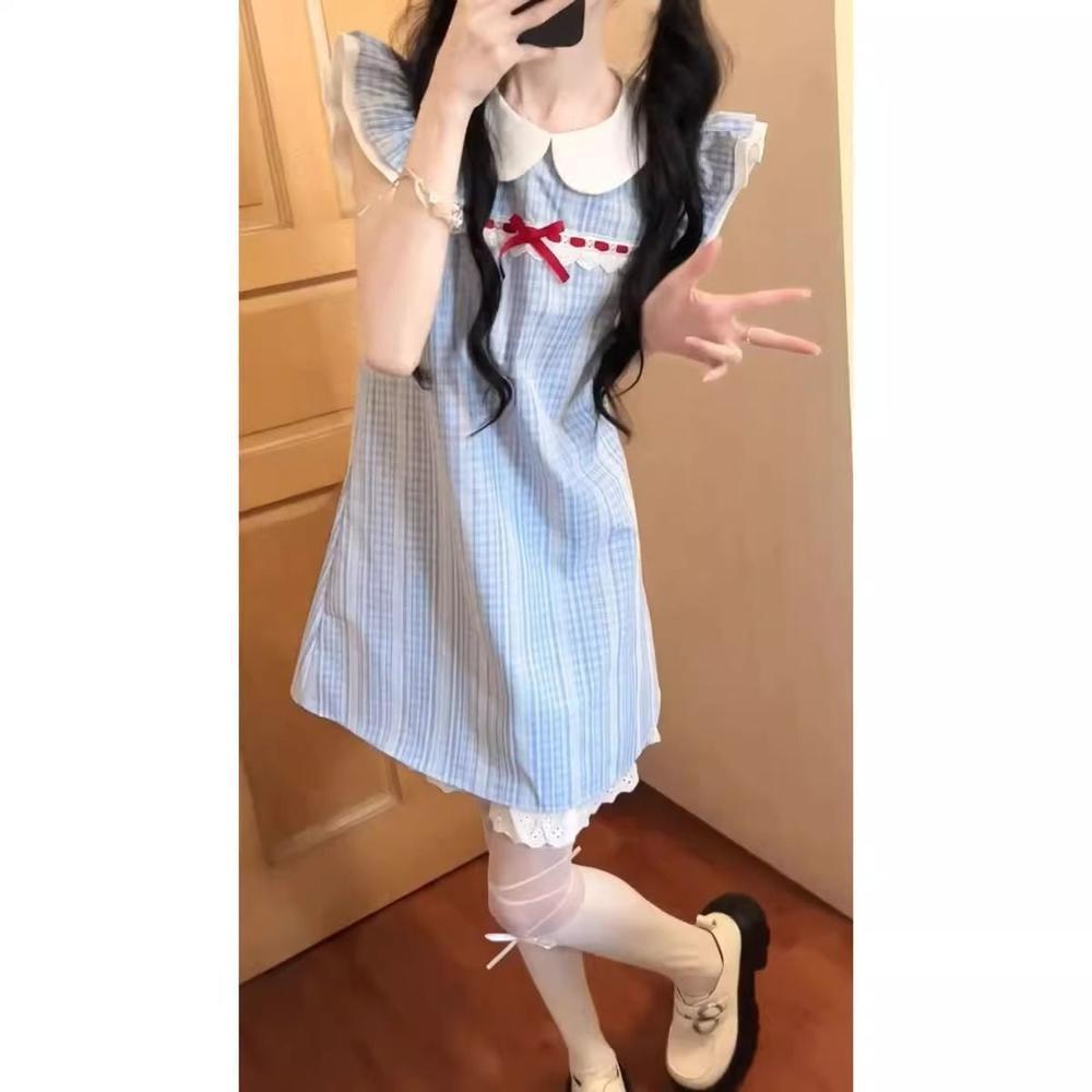 Korean casual style lace splicing short skirt women's summer new casual women's lazy loose high-end dress