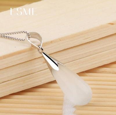 Moonstone Cat's Eye Stone Water Drops Necklace Pendant Natural Crystal Necklace