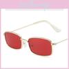 Fashion Square Sunglasses Metal Frame Pink Lens Uv Protection For Party And Stage Performance