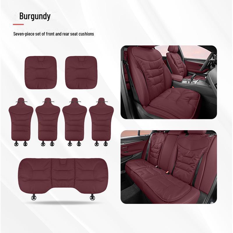 Universal Ventilated Nappa Leather Car Seat Cushions - Four Seasons, Breathable, High-Grade, Perforated Design for All Models.