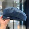 New Denim Beret Hat For Women Vintage Washed Blue Jeans French Style Painter Cap Fashion Beanie For Spring Summer