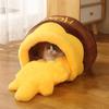 Bed for Indoor Cats Removable Cushion Cozy Cave Cartoon House Sleep Small Kitten Warm