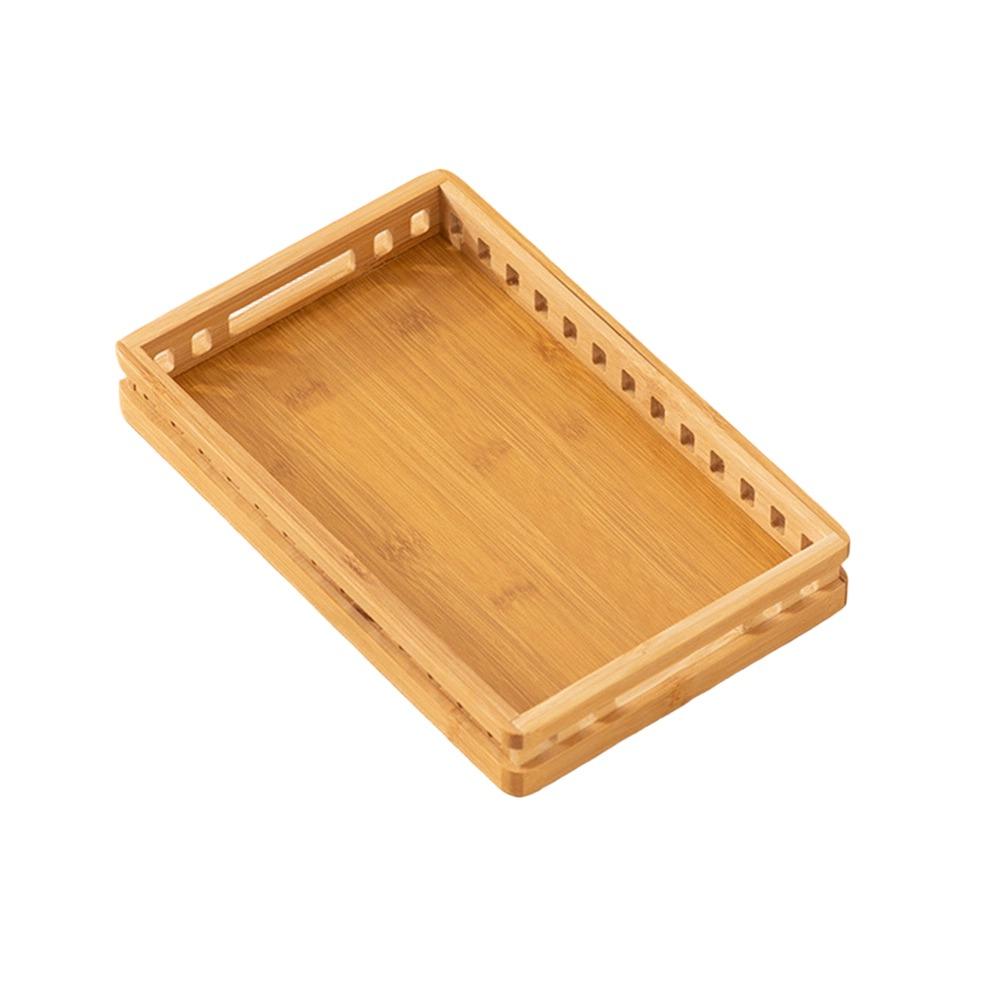Bamboo Serving Tray with Handle Breakfast Tray Retro Food Tray  for Food Drinks Storage