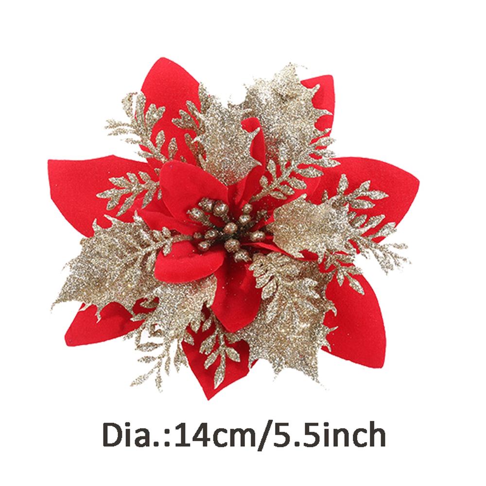 Gift Wreath Accessories Glitter Fake Flowers Christmas Tree Ornaments Artificial Christmas Flowers