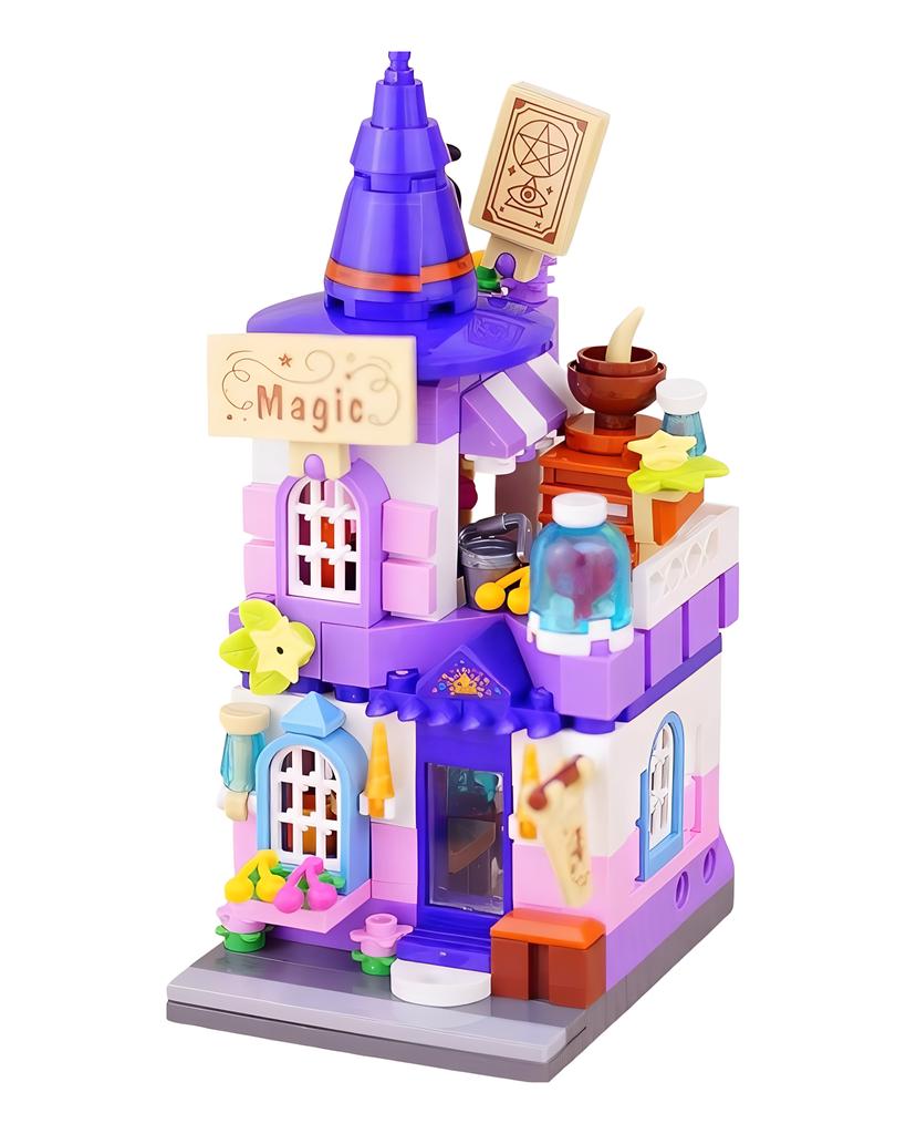 LOZ 1649 Stadtstraße Halloween Zaubererhut Zauberladen Architektur DIY Miniblöcke Ziegel Gebäude Spielzeug ohne Box