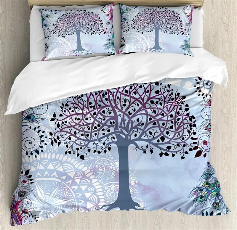 Comforter Moon And Sun Black And White Bedding Soft Tree Of Life All Galaxy Stars Mandala Tribal Decor For Women