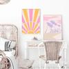 Retro Lippen Galerie Wanddrucke Trendige Sonnenuntergang Bunte Bilder Boho Rosa Ästhetik Ausgefallenes Leinwandgemälde für Wohnheim Teenagerzimmer Dekor