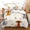 Hip Hop New Dog Three Piece Bedding Set Luxury Comforter Set with Queen King Size Including Anime  Animal Pillowcase