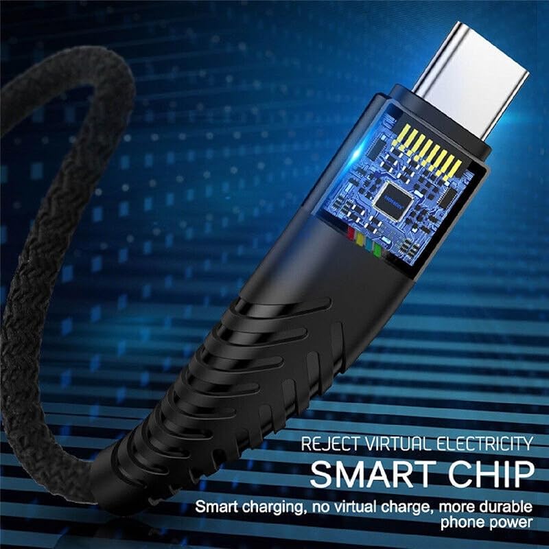 Cablu scurt USB Tip C [25CM/set de 2] încărcare rapidă 3A cablu tip C tricotat nailon USB-A la USB-C Galaxy S22 /S21 /S20 /S10+ /S10 /S9+, Huawei