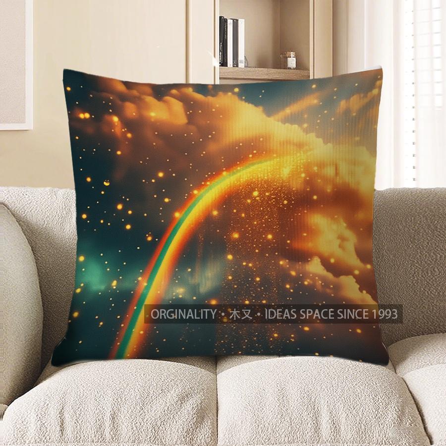 Home Decor Colorful Nebula And Stars Pillow Cover Pattern Cushion Cover Suitable For Sofa Bedroom Car Pillow Cover