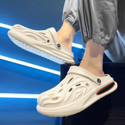 Fashion Hole Men's Shoe Slides Beach Soft Sabot Cheap Shoes Liquidation Rubber Original Comfortable Elegant Adult Casual Male Slipper
