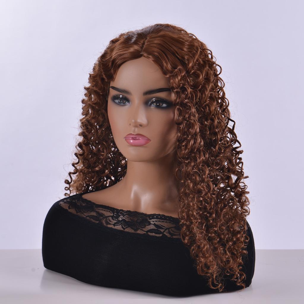 Long Curly Wig Afro Kinky Wigs For Women Synthetic Natural Brown Blonde Wigs Daily Cosplay Party Wig High Temperature Fiber Wigs