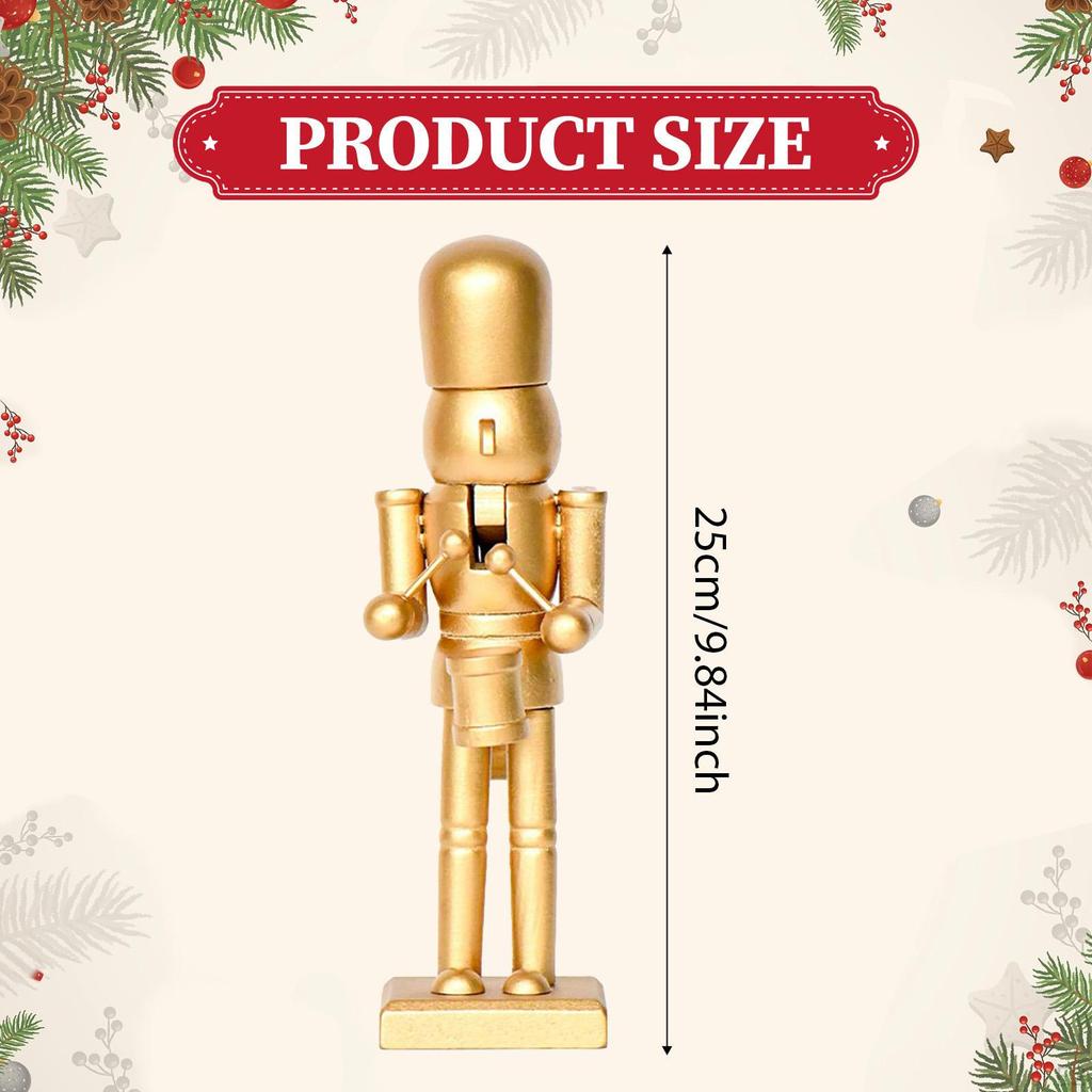 Nutcracker Figurine Xmas Ornament Christmas Decor Statue Wooden Sculpture for