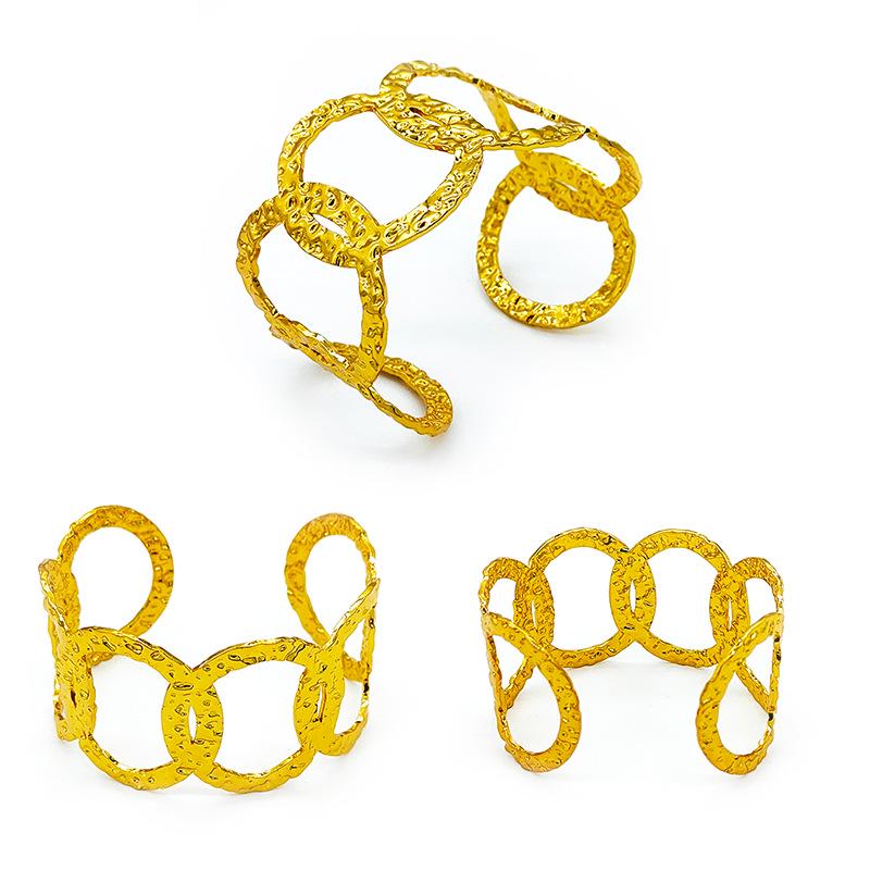 European  American High-End Stainless Steel Open C-Shaped Bracelet for Women