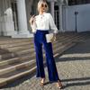 2025 Autumn/Winter Women's Gold Velvet Patchwork High-Waisted Flare Pants