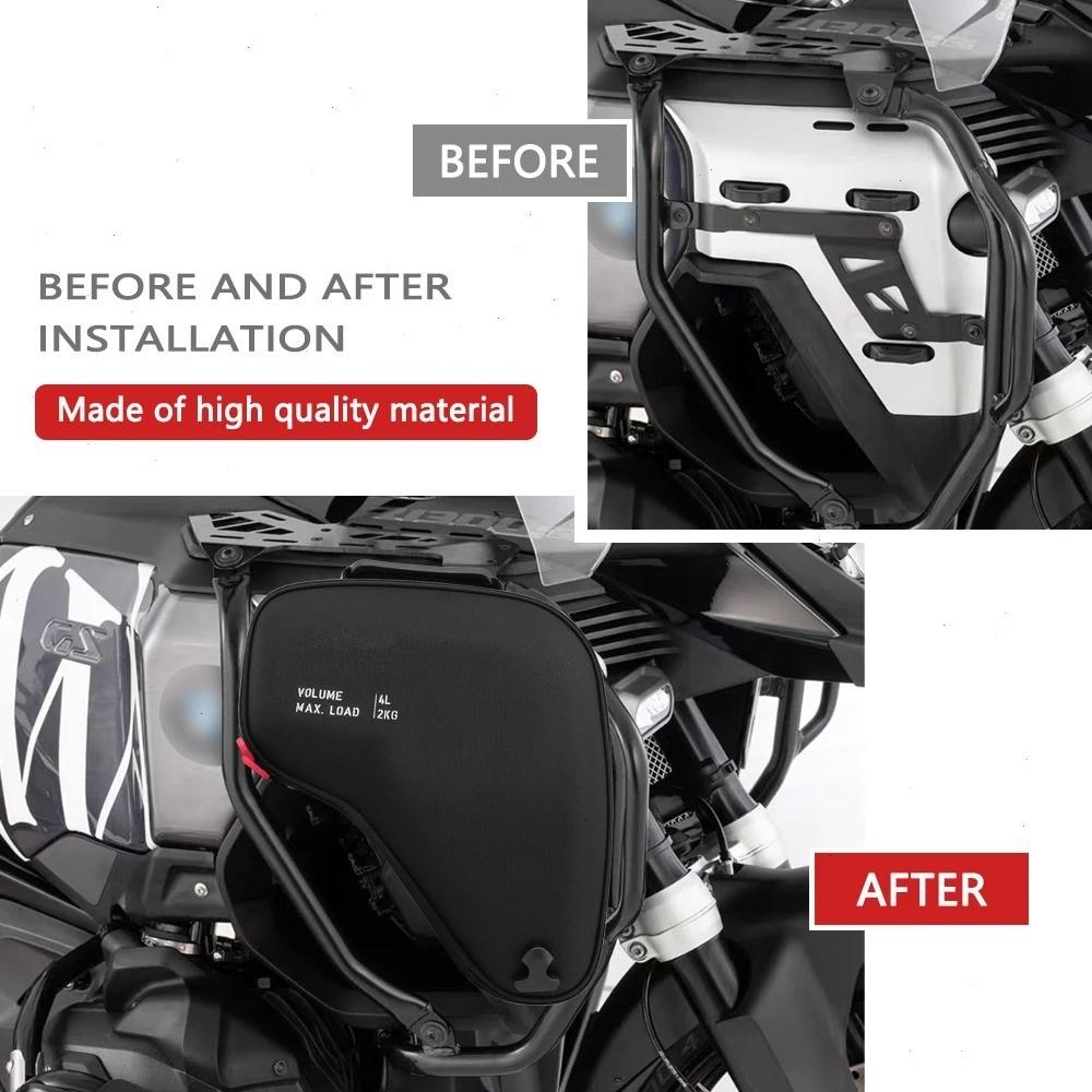 For BMW R1300GS Adv 4L Left Right Radiator Cowl Bags Side Storage Bag Waterproof
