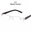 Ultralight Transparent Resin Lens Plastic Colorful Red Leg Mirror Eyewear Reading Glasses Men Women Rimless Presbyopic Glasses