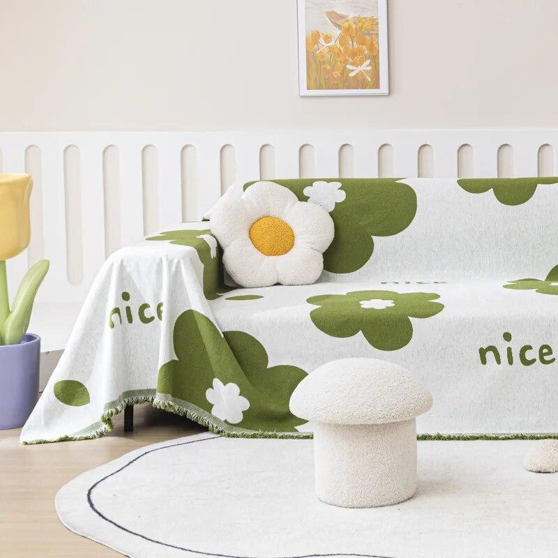 Nordic Tassel Throw Blanket Single Full Four Season Cotton Sofa Cover Dust Anti-cat Scratch Protection Cover Sofa Blanket Carpet