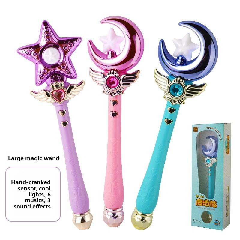 Baguette Magique Étoile de Fée Princesse Lune Avec Lumière et Son Pour la Salle de Jeux des Filles
