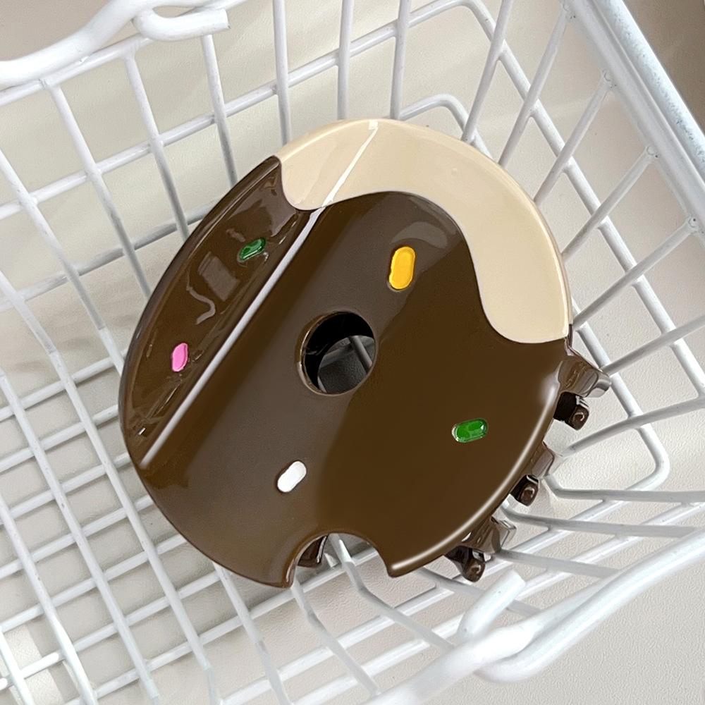 

1 шт. милая имитация гурманской заколки, сладкий ацетатный зажим-пончик, средний зажим-акула для полусобранных волос, универсальная и повседневная заколка-краб