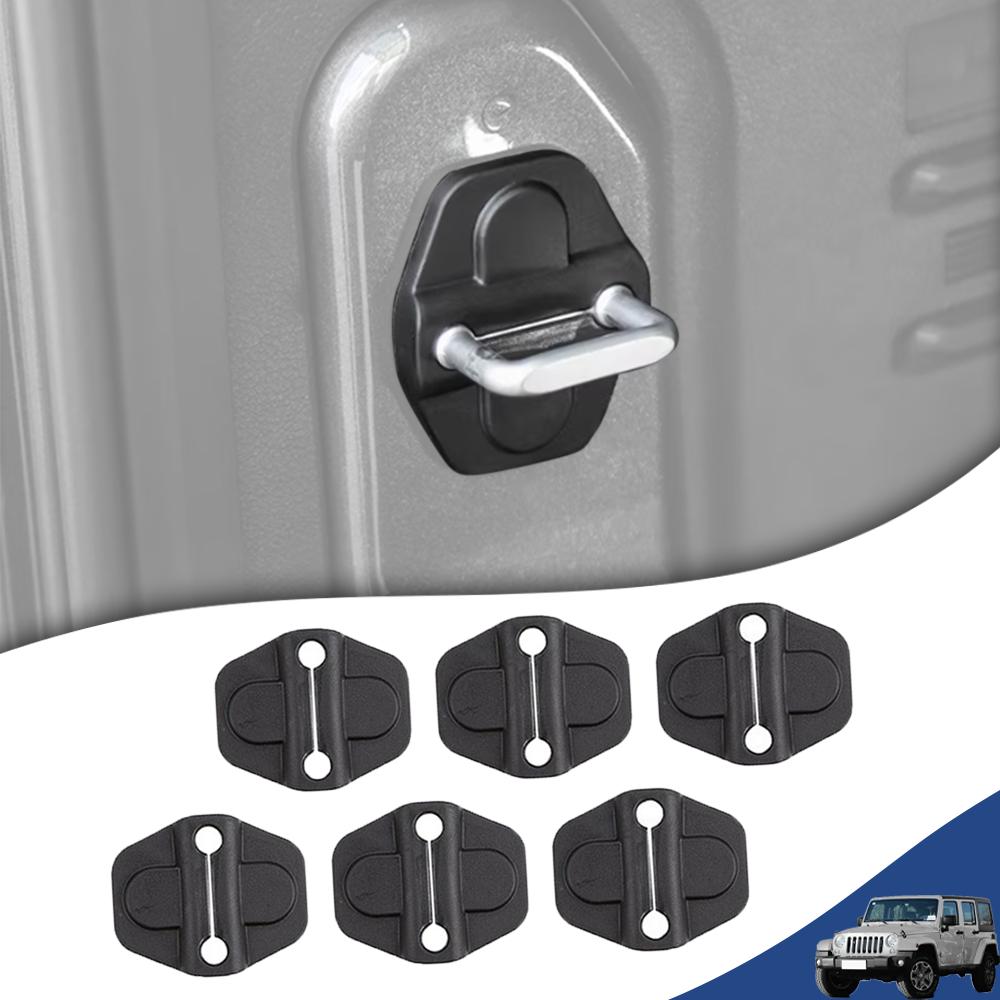 6PCS Car Door Latch Lock Protector Decoration Cover Trim for Jeep Wrangler JL Gladiator JT 2018-2026 Interior Accessories ABS