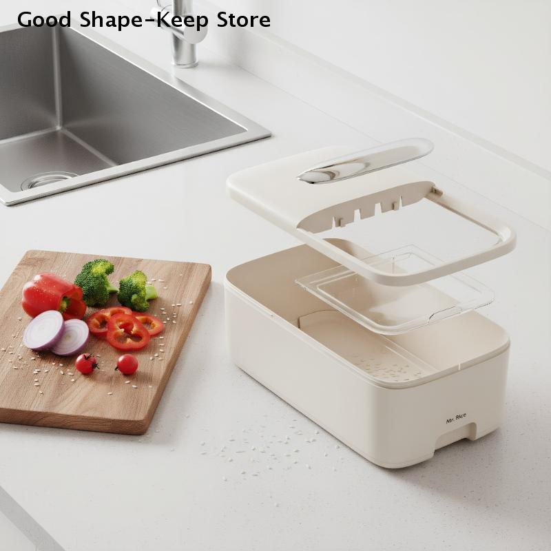10KG Rice Storage Box Home With Lid Insect Proof Moisture Proof Rice Box Grain Sealed Jar Kitchen Container Storing Dry Grain