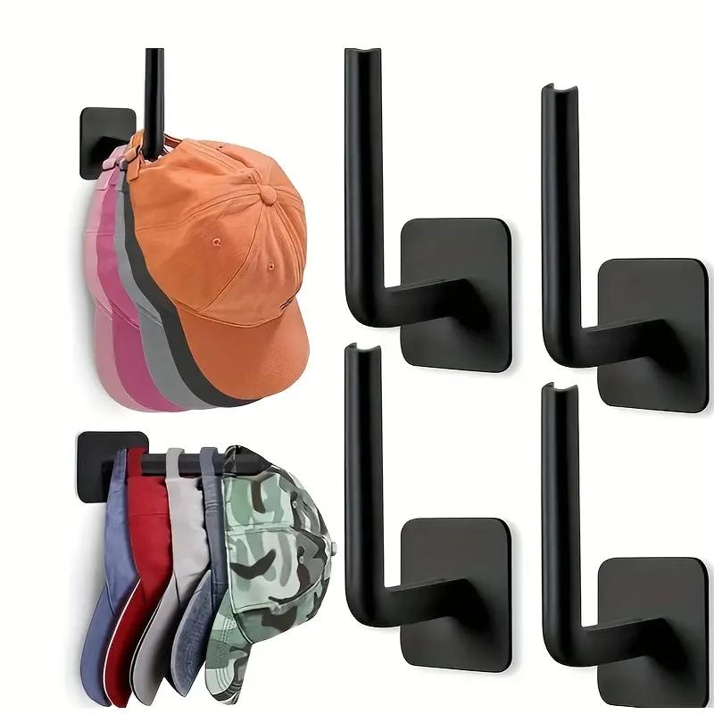 2/4/6PCS Strong Adhesive Paste Hooks No Punching Required Shelf Hat Rack Sticky Hooks for Home Organization