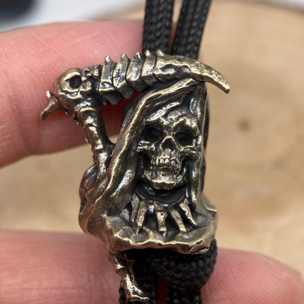 Sickle Grim Reaper Brass Knife Beads EDC DIY Woven Bracelets Lanyard Key Chain Pendant Accessories Men Outdoor Tool Hangings Charms