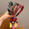 2025 New Style Colorful Braided Plush Headband for Girls - Wide-Edge Ethnic Hair Accessory