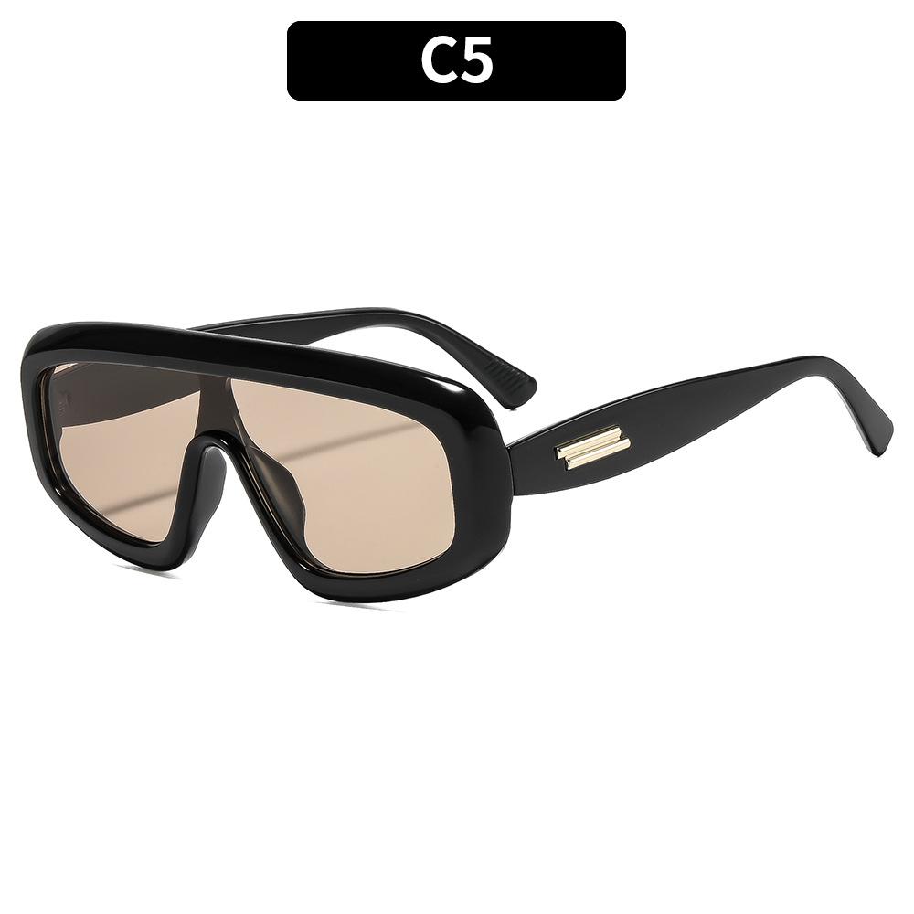 Retro-style one-piece lens glasses for street fashion, hip-hop trend sunglasses, and outdoor sun-protection shades.